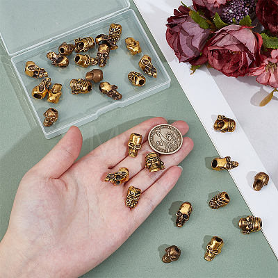 30Pcs 6 Styles Tibetan Style Alloy European Beads MPDL-PH0001-18AG-1
