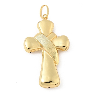 Cross Brass Big Pendants KK-M327-07C-G-1