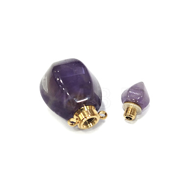 Faceted Natural Amethyst Pendants G-H252-B05-1