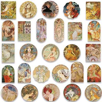 Vintage PVC Self-adhesive Picture Stickers X-STIC-PW0011-26-1