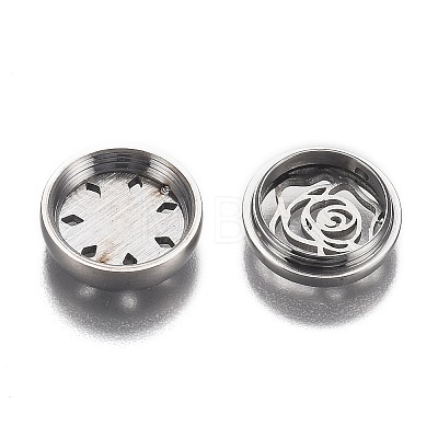 304 Stainless Steel Diffuser Locket Aromatherapy Essential Oil AJEW-N025-08P-1