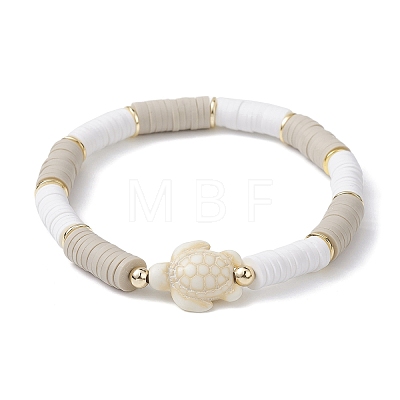 2Pcs 2 Style Synthetic Turquoise Sea Turtle & Seed Beaded Stretch Bracelets Set BJEW-JB09836-1