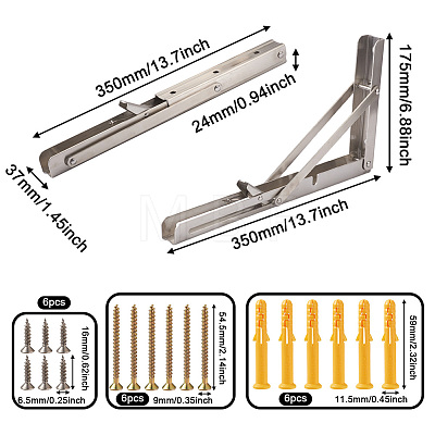 304 Stianless Steel Folding Shelf Brackets SW-TAC0001-14P-1