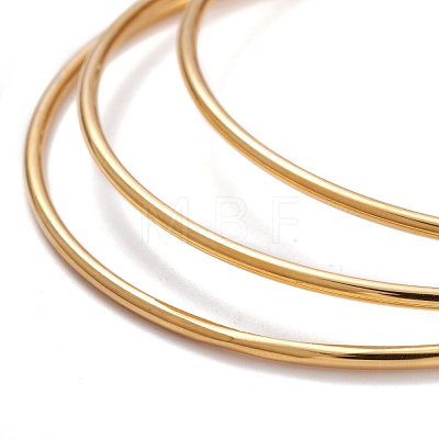 3Pcs Women's Simple Fashion PVD Vacuum Plating 304 Stainless Steel Stackable Buddhist Bangles BJEW-O182-11G-1