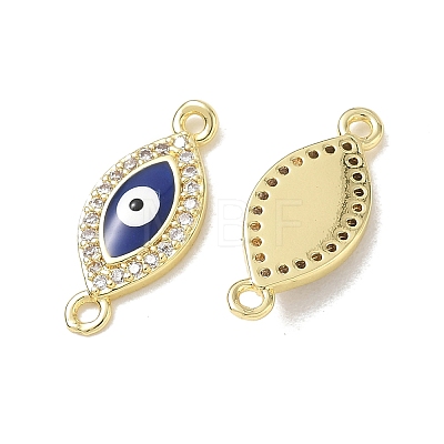 Brass Micro Pave Clear Cubic Zirconia Connector Charms CU-CBA6305-12G-C-1