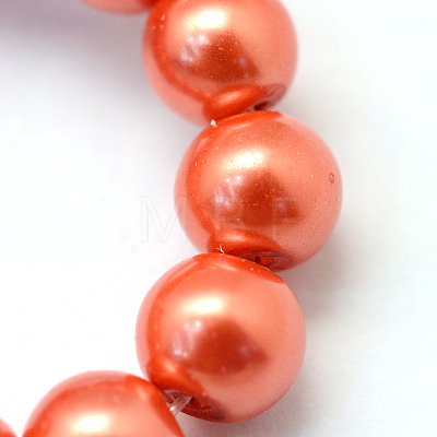 Baking Painted Pearlized Glass Pearl Round Bead Strands HY-Q003-6mm-38-1