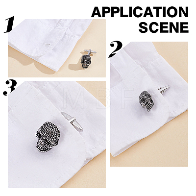 2 Pairs 2 Styles Brass Cufflinks AJEW-AR0005-65-1