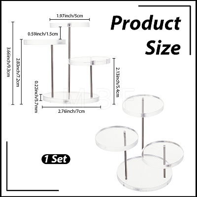 1 Set 5-Tier Round Acrylic Jewelry Riser Stands ODIS-CN0001-06-1