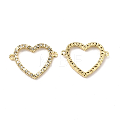 Brass Micro Pave Clear Cubic Zirconia Connector Charms KK-E068-VB374-1