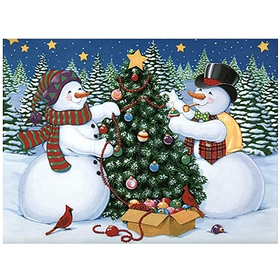 Christmas Snowman DIY Diamond Painting Kit PW-WG12706-01-1