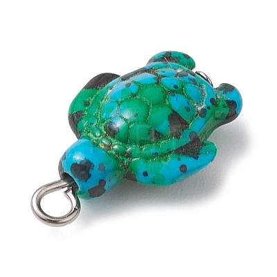 6Pcs 6 Color Dyed Synthetic Turquoise Sea Animal Pendants PALLOY-JF02725-1