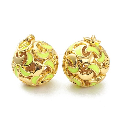 Brass Enamel Charms KK-A153-01G-B-1