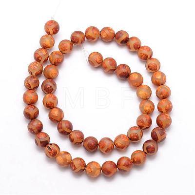 Tibetan Style Mixed Pattern dZi Beads G-K166-03-8mm-L2-1