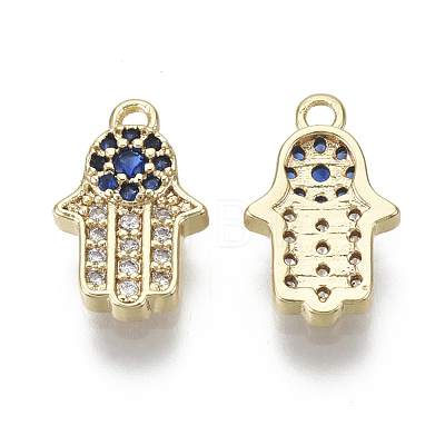Brass Micro Pave Cubic Zirconia Charms KK-S348-546-NF-1