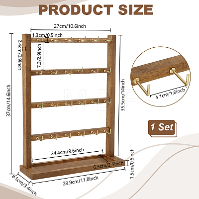 Wood Jewely Display Stands ODIS-WH0078-32-1