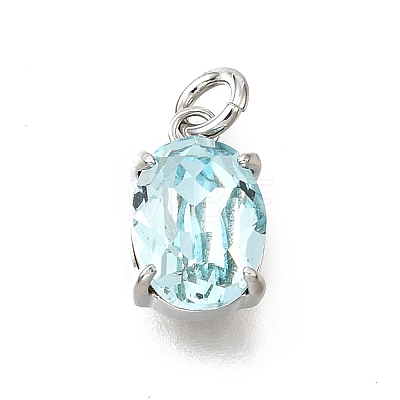 Brass Glass Charms KK-V011-33P-1