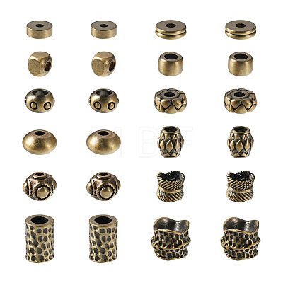 Kissitty 48Pcs 12 Style Tibetan Style Brass Beads KK-KS0001-23-1