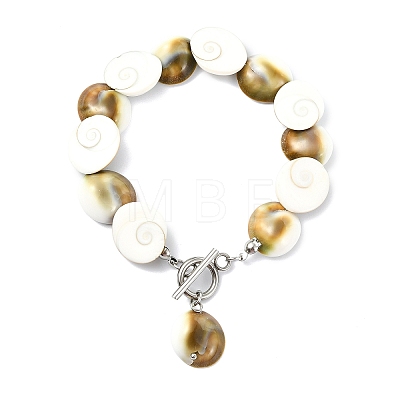 Natural Shiva Eye Shell Charm Bracelets BJEW-JB14014-1