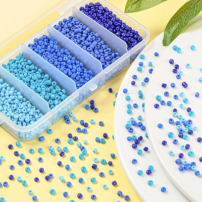 1900Pcs 5 Colors Baking Paint Glass Seed Beads SEED-YW0001-76C-1