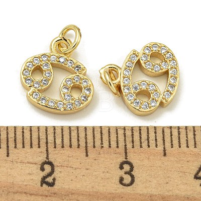 Rack Plating Brass Micro Pave Cubic Zirconia Pendants KK-K386-02J-G-1