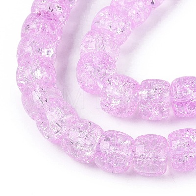 Crackle Transparent Glass Beads Strands GLAA-N069-03A-08-1