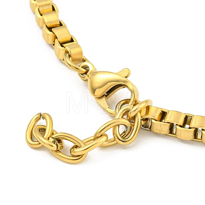 304 Stainless Steel Enamel Box Chain Anchor Link Bracelets for Women BJEW-G717-15G-1