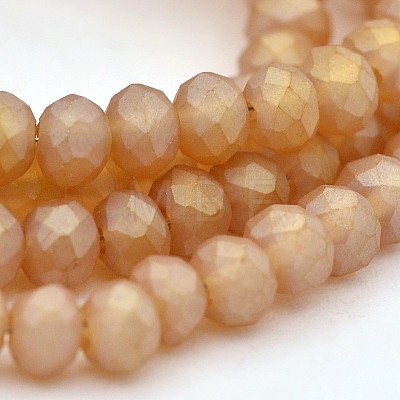Full Rainbow Plated Faceted Rondelle Glass Beads Strands EGLA-J054-3x2mm-FR01-1