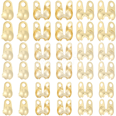 150Pcs 3 Styles Brass Bead Tips KK-BBC0027-85D-1
