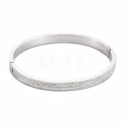 Crystal Rhinestone Triple Line Bangle BJEW-N017-004P-1