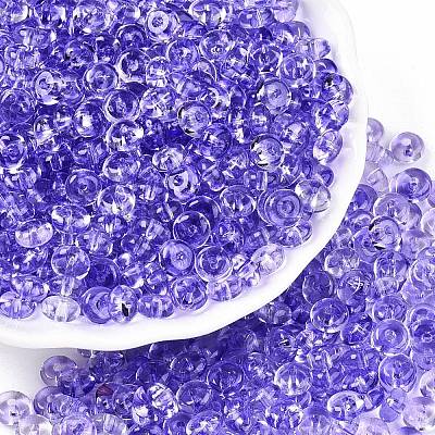 Spray Painted Transparent Glass Seed Beads SEED-T007-05I-1