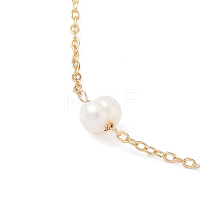 Natural Pearl Beaded Chain Bracelet BJEW-JB09447-1