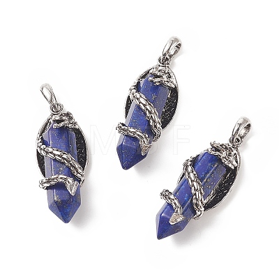 Natural Lapis Lazuli Pointed Pendants G-C051-01A-1