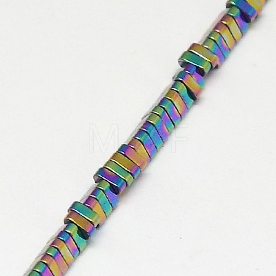 Electroplate Non-magnetic Synthetic Hematite Beads Strands G-J174-3x3mm-03-1