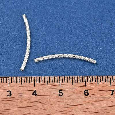 Alloy Textured Curved Tube Beads PALLOY-U003-04S-1