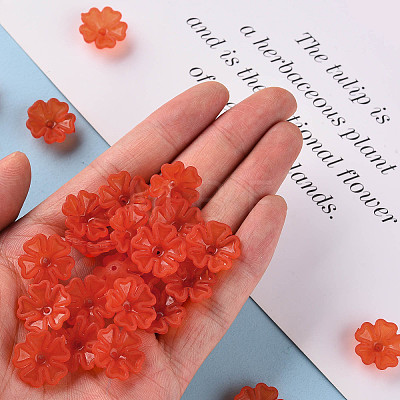 Transparent Frosted Acrylic Bead Caps X-MACR-S371-04A-726-1