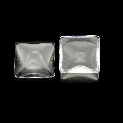 Transparent Clear Glass Square Cabochons GGLA-A001-20mm-1