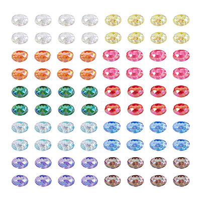100Pcs UV Plating Transparent Acrylic European Beads OACR-TA0004-92-1