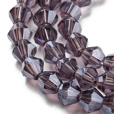 Transparent Electroplate Glass Beads Strands EGLA-A039-T4mm-A04-1