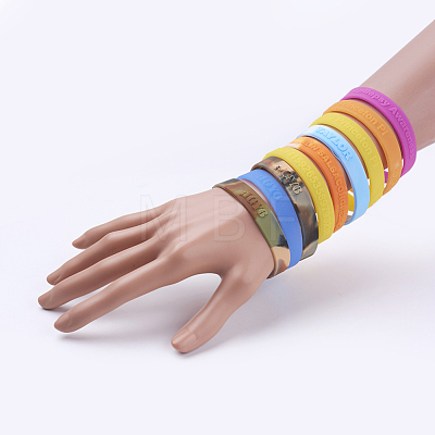 Free Sample Silicone Wristbands Bracelets BJEW-K165-05B-1
