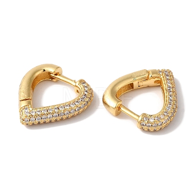 Brass Micro Pave Clear Cubic Zirconia Hoop Earrings for Women EJEW-A110-05G-1