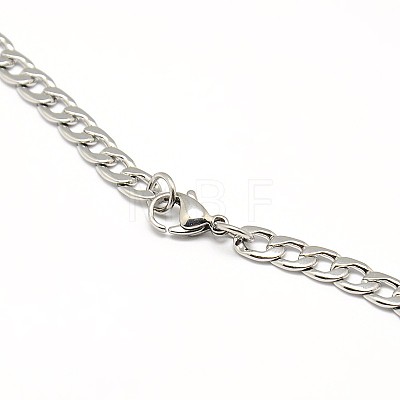 304 Stainless Steel Curb Chain/Twisted Chain Necklace Making STAS-A028-N122P-1