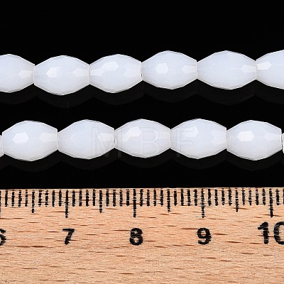 Opaque Solid Color Imitation Jade Glass Beads Strands EGLA-A037-P6x8mm-D01-1