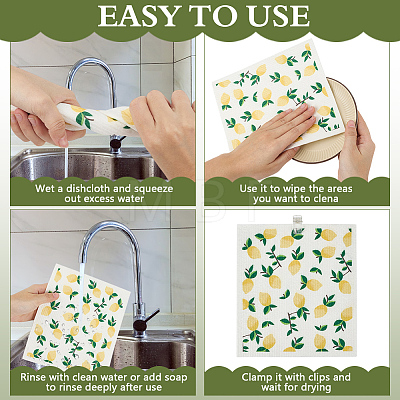 10Pcs 5 Styles Wood Pulp Cotton Cleaning Cloth AJEW-MA0001-35A-1