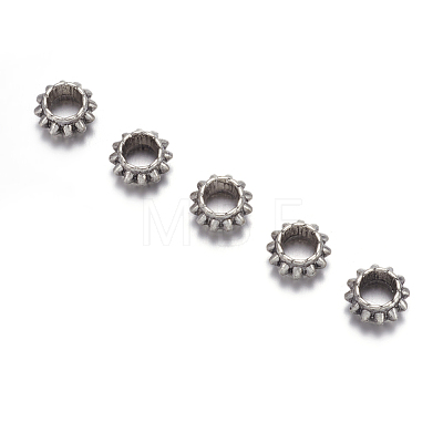 Antique Silver Alloy Rondelle Spacers Beads X-AB30-1