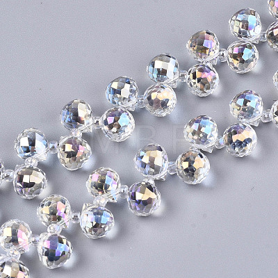 Transparent Glass Beads Strands X-GLAA-T006-14F-1