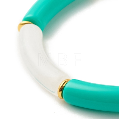 Acrylic Tube Beaded Stretch Bracelets BJEW-JB07778-04-1