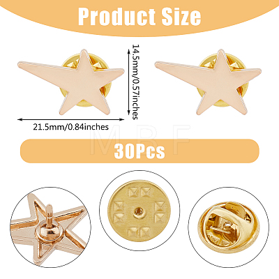 SUPERFINDINGS 30Pcs Star Alloy Brooches AJEW-FH0004-31A-1