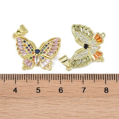 Brass Micro Pave Cubic Zirconia Pendants KK-P266-11G-1