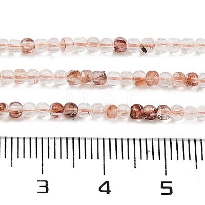 Natural Red Hematoid Quartz/Ferruginous Quartz Beads Strands G-H042-B26-01-1