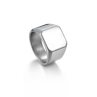 Square Titanium Steel Finger Rings WGB1DFB-19-1